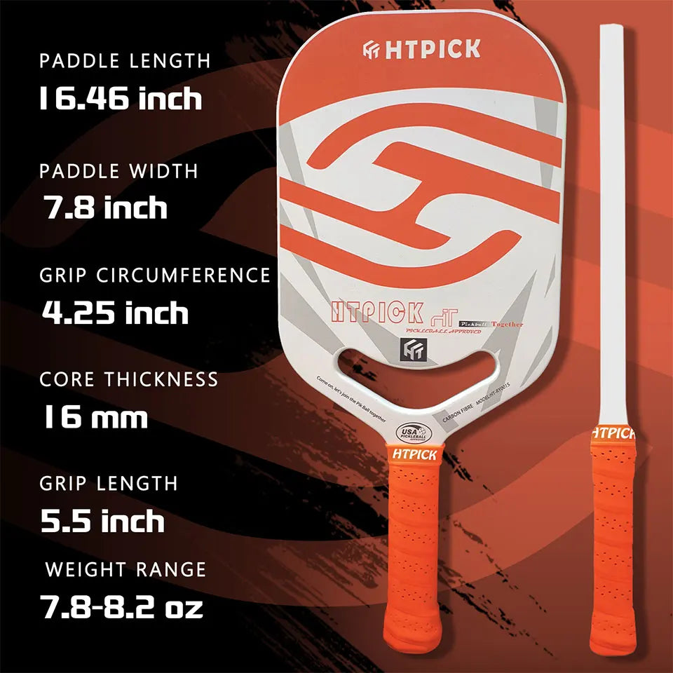HTPICK Pickleball Carbon Fiber Integrated Professional Enhanced Rotation Pickleball