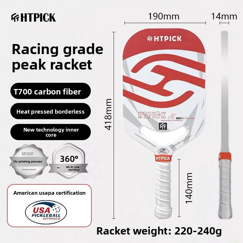 HTPICK Pickleball Carbon Fiber Integrated Professional Enhanced Rotation Pickleball