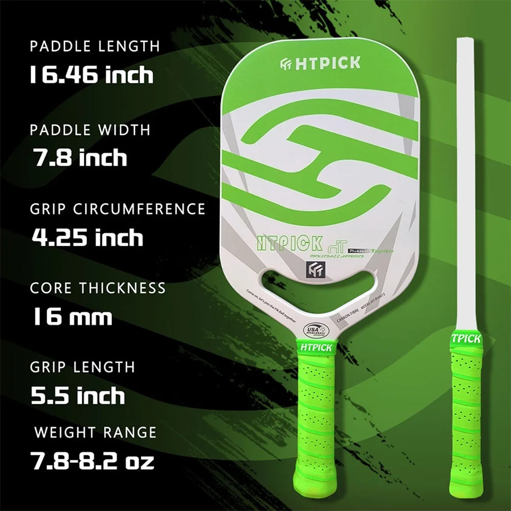 HTPICK Pickleball Carbon Fiber Integrated Professional Enhanced Rotation Pickleball