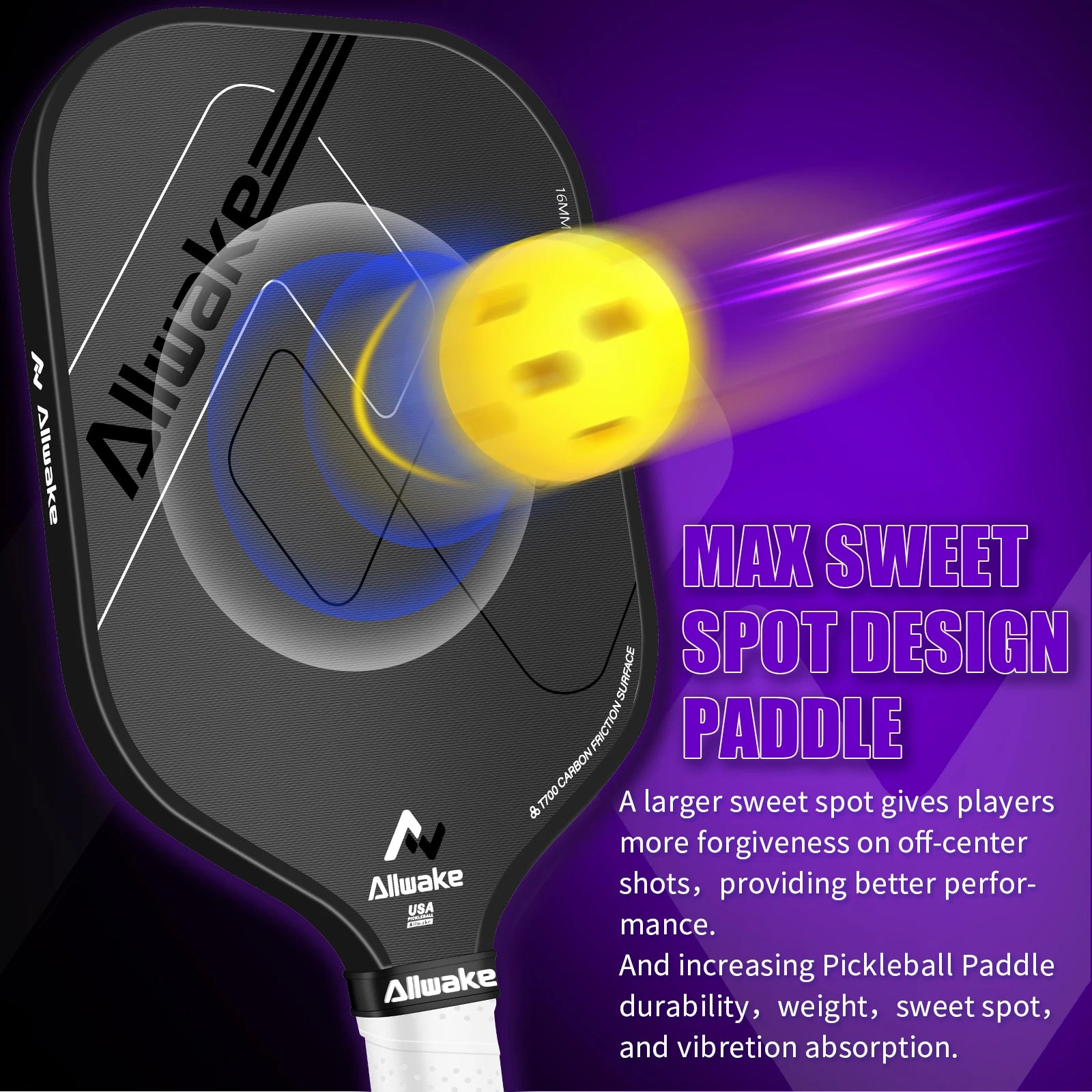Pickleball Paddle Racquet Allwake Pickleball
