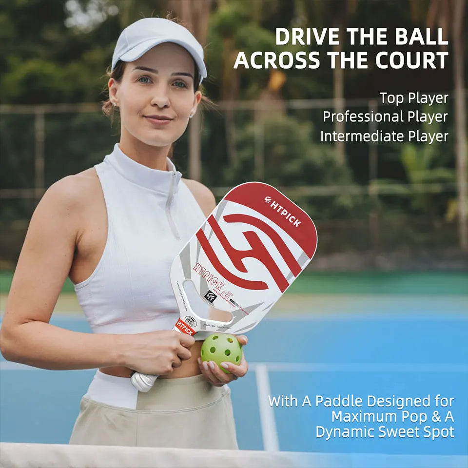 HTPICK Pickleball Carbon Fiber Integrated Professional Enhanced Rotation Pickleball