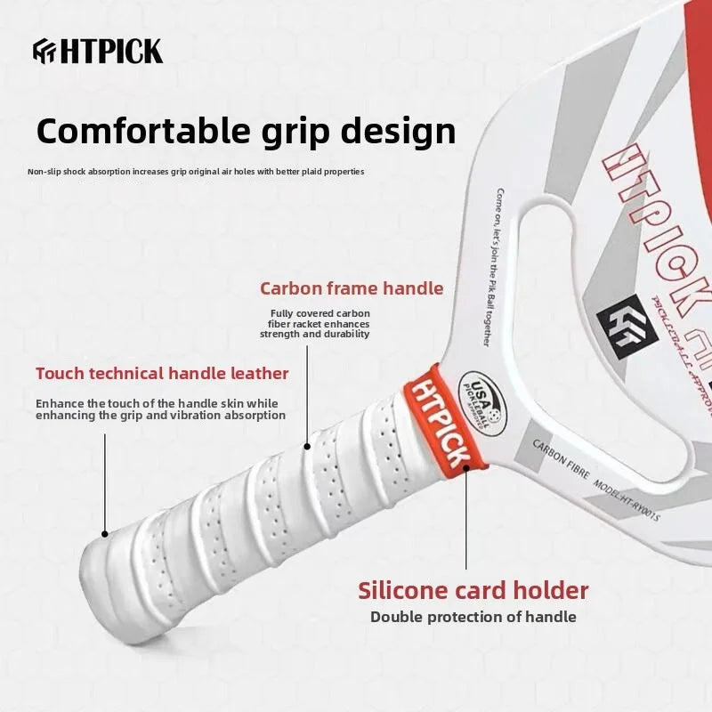 HTPICK Pickleball Carbon Fiber Integrated Professional Enhanced Rotation Pickleball