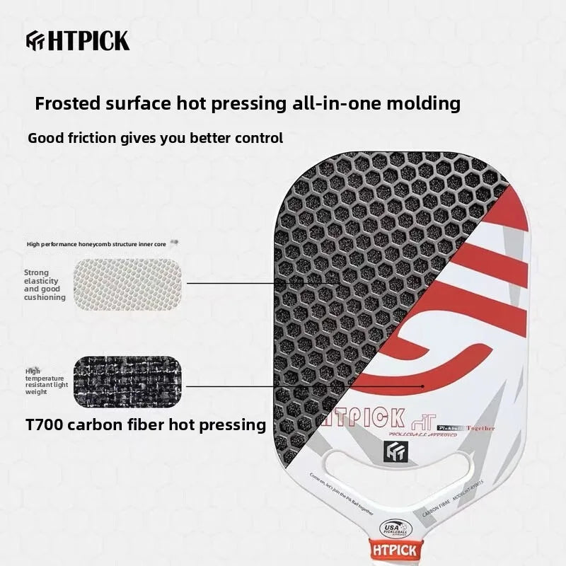 HTPICK Pickleball Carbon Fiber Integrated Professional Enhanced Rotation Pickleball