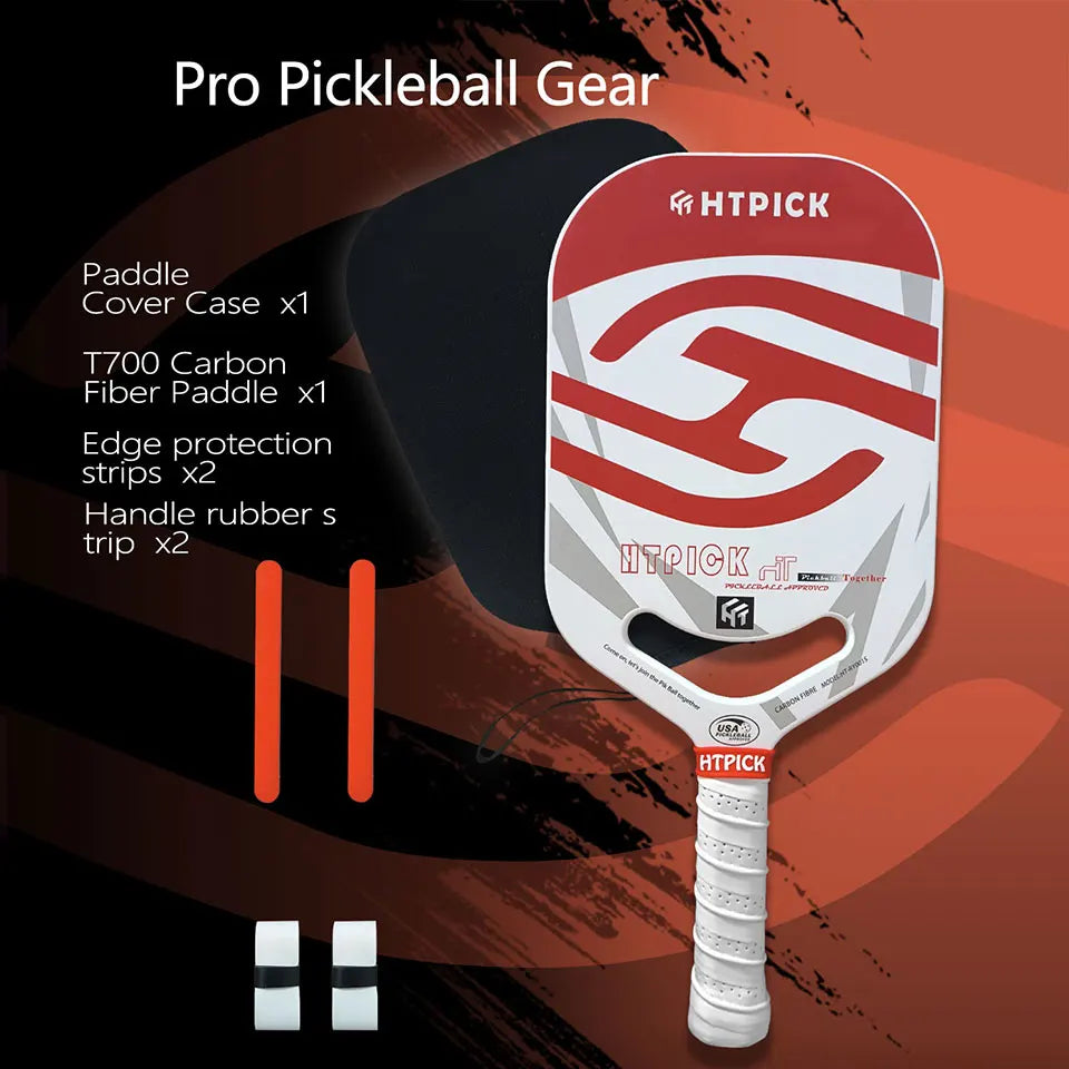 HTPICK Pickleball Carbon Fiber Integrated Professional Enhanced Rotation Pickleball